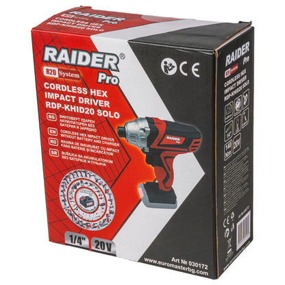 Raider R20 Masina insurubat cu impact 20V HEX1/4" 140Nm SOLO RDP-KHID20
