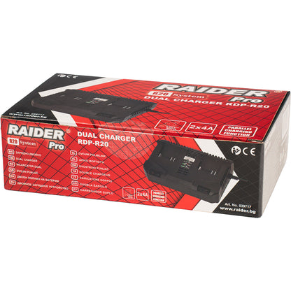 Raider R20 Incarcator dual 2x2Ah pentru acumulator 20V