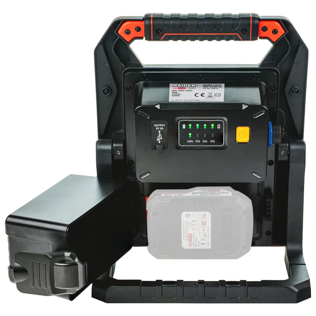 Raider R20 Lampa lucru 20V / 230V 65W 7000lm dimabila USB SOLO RDP-ZAWL20