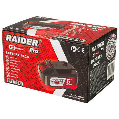 R20 Acumulator Li-ion 20V 5Ah compatibil cu intreaga gama Raider R20