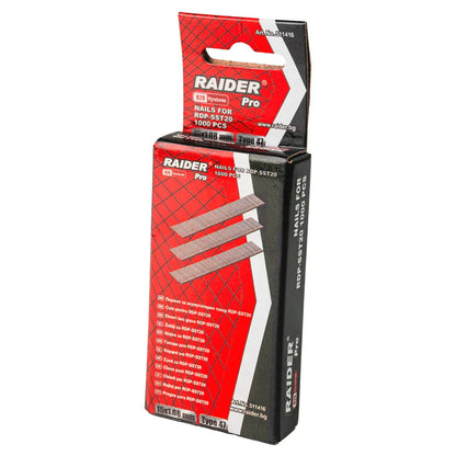 Raider Set 1000 de cuie galvanizate tip 47 1.08mm 15-32mm pentru capsator electric