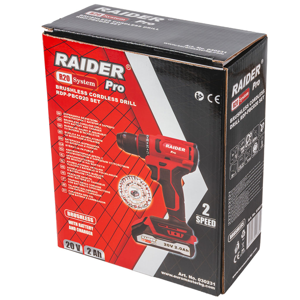 Raider R20 Masina de gaurit si insurubat 20V 2Ah 44Nm RDP-PBCD20