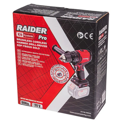 Raider R20 Masina de gaurit cu percutie 20V SOLO 60Nm RDP-YBID20 - 221.ro