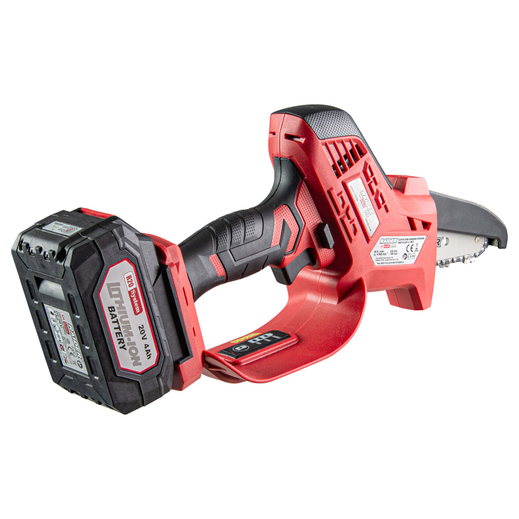 Raider R20 Fierastrau de gradina cu lant si lama 20V 100mm 4Ah RDP-GLGP20