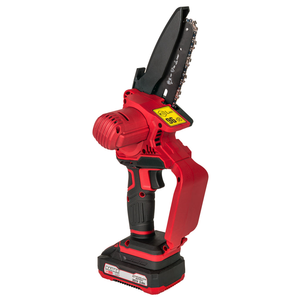 Raider R20 Fierastrau de gradina cu lant si lama 20V 120mm 2Ah RDP-YGP20