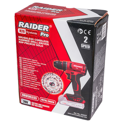 Raider R20 Masina de gaurit cu percutie 20V SOLO 50Nm RDP-PBCDI20