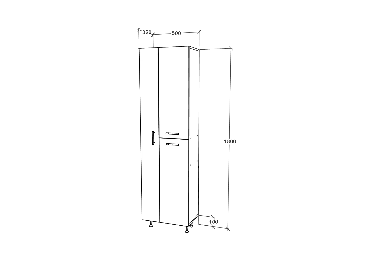 Dulap Baie haaus Dax, 3 Usi, Alb, 50 x 32 x 180 cm