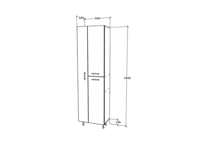 Dulap Baie haaus Dax, 3 Usi, Alb, 50 x 32 x 180 cm