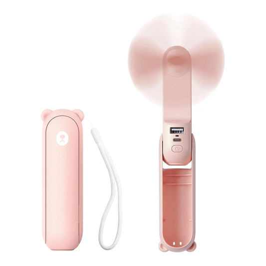 Mini Ventilator Portabil 3 in 1, Reincarcabil USB, Roz