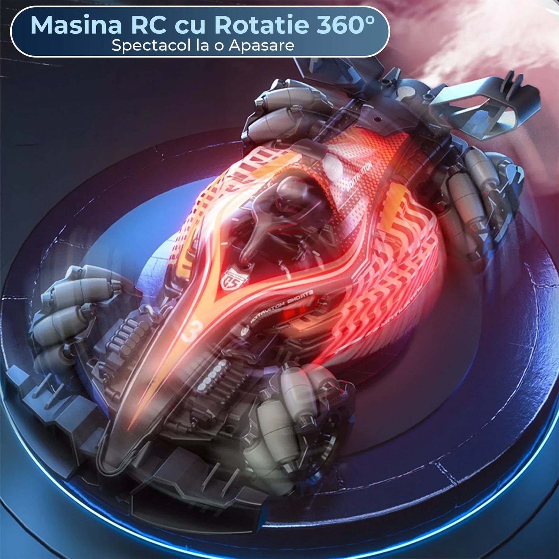 Masina F1 Drift Timebox cu Telecomanda si Senzor de Gesturi – Masina cu Spray, Lumini, Muzica, 360° Rotatie si Tractiune Integrala, 3 baterii tip acumulator reincarabile – Jucarie Cadou Ideal pentru copii 7-14 Ani, Rosu/Negru - 221.ro