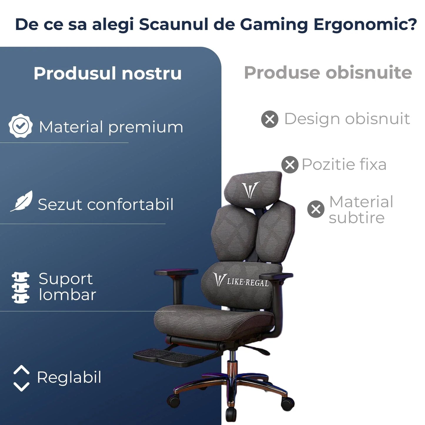 Scaun Gaming Ergonomic Reclinabil cu Plasa Respirabila, Suport Lombar, Sezut Reglabil pe Adancime, Brate 3D si Optional Suport pentru Picioare, Cilindru Clasa 4, Ideal pentru Gaming sau Birou, Negru - 221.ro