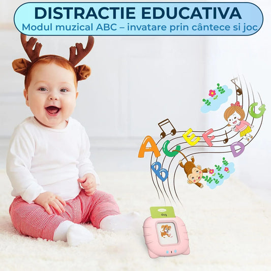 Jucarie Educativa cu 255 de Carti, 31 de Categorii, Albastru