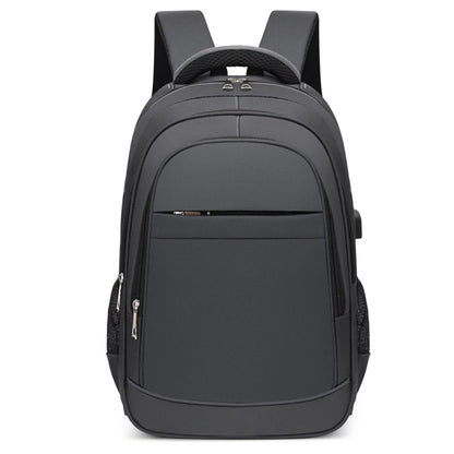 Ghiozdan Timebox, Waterproof, pana la 16 inch, 4 compartimente, port USB, Gri