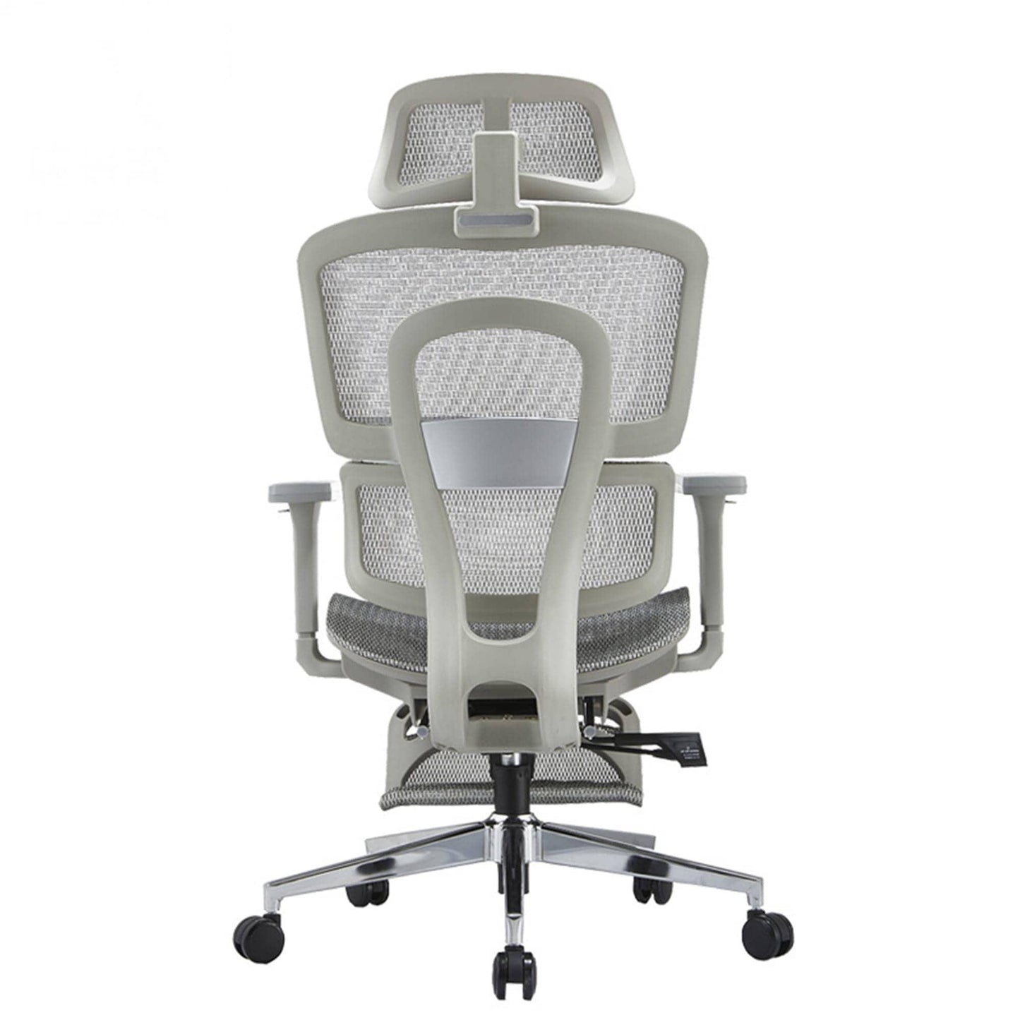 Scaun ergonomic Timebox, Reglare inaltime, spatar in 6 pozitii 150°, Cotiere 4D, Plasa Mesh, Profil lombar flexibil, Suport Picioare, Baza din aluminiu durabil, pana la 150 kg, Gri - 221.ro