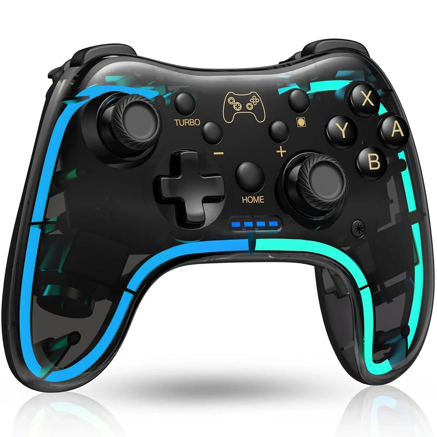 Gamepad Wireless Timebox, PC si Telefon, Ergonomic, Vibratii, Transparent