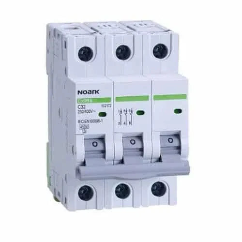 Siguranță automată 3 poli, curba C, 10A, Noark, gri / 102167