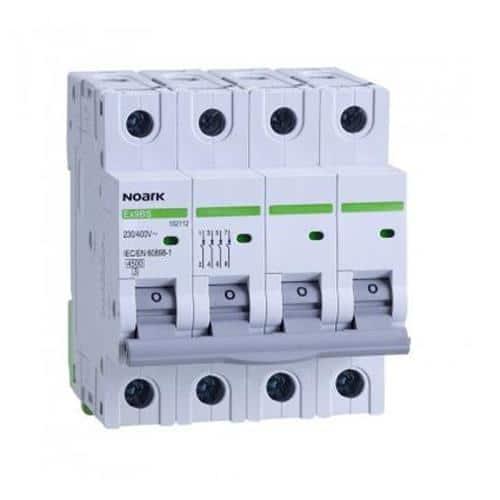 Siguranță automată, 4 poli, curba C, 10A, Noark, gri / 102197