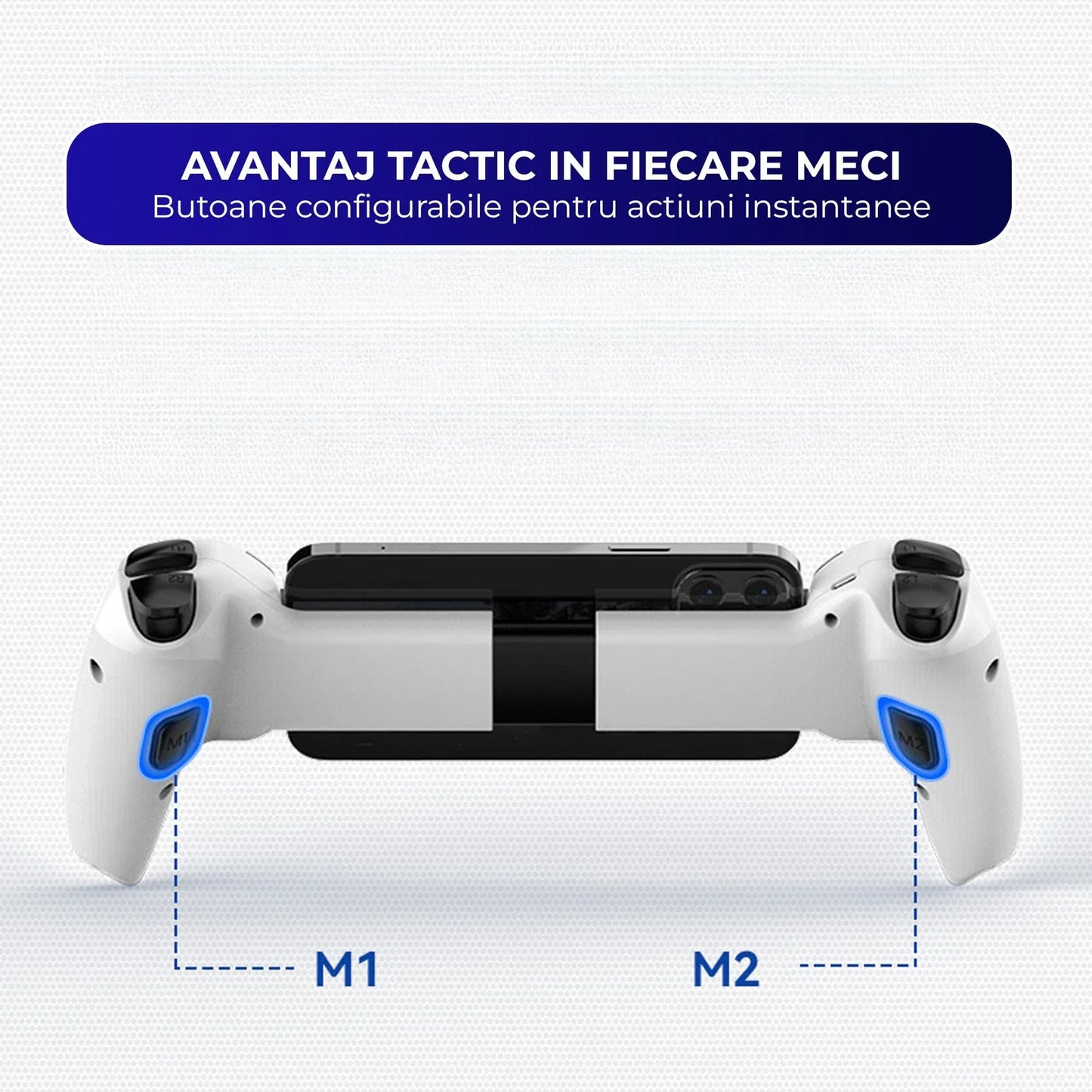 Controller Gaming Wireless Timebox, Hall Joystick, Bluetooth, Alb