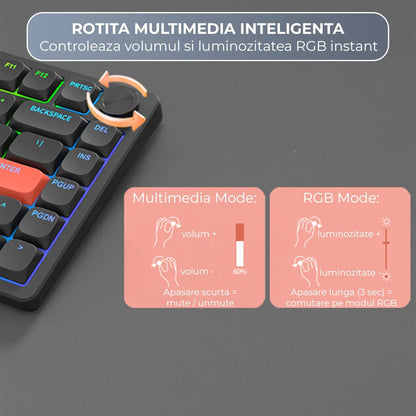 Tastatura Mecanica Ultra-Slim Wireless 75% Timebox, RGB, Low-Profile
