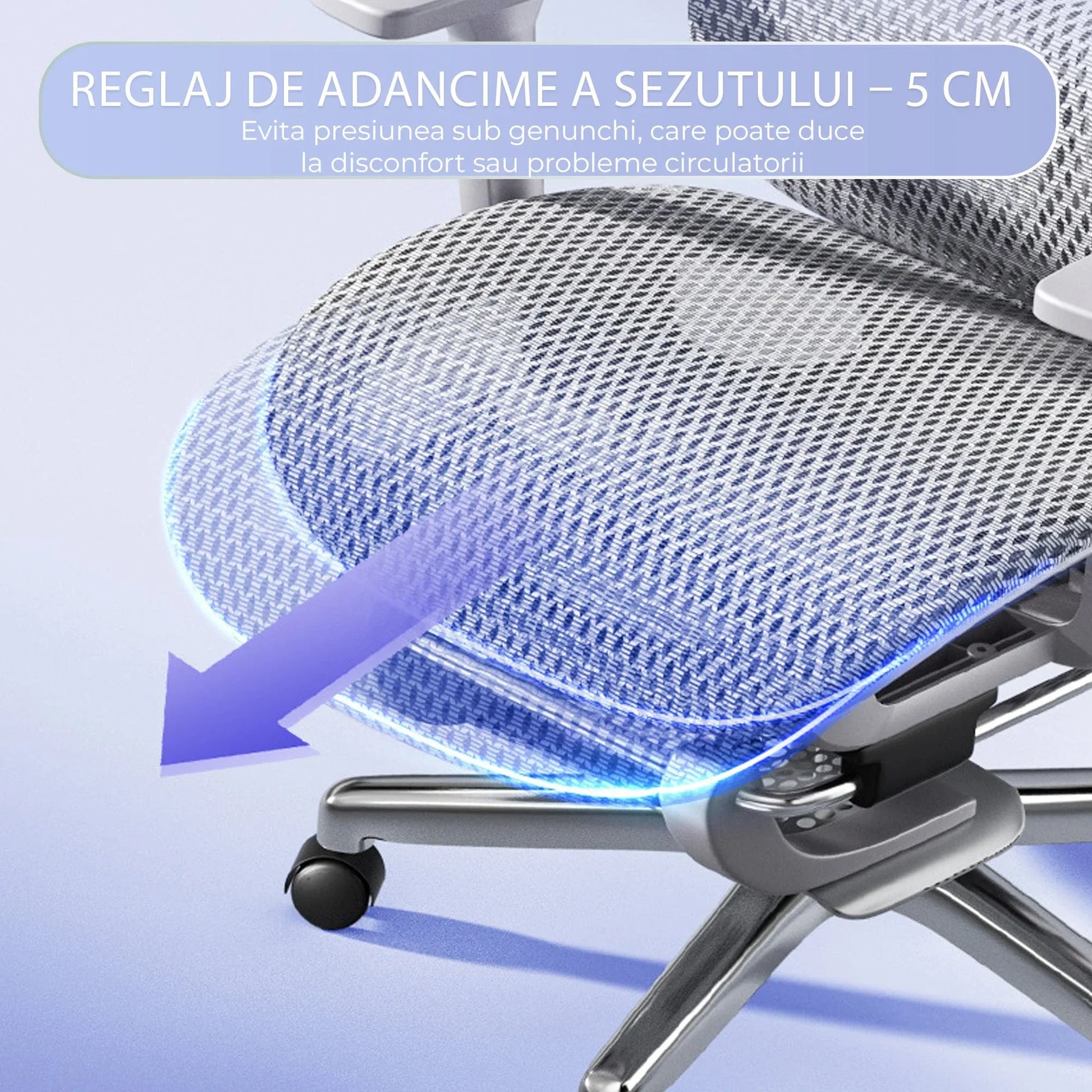 Scaun birou ergonomic Timebox, Plasa mesh respirabil, Tetiera, 4D armrest, Reglaj inaltime si adancime sezut, Suport picioare rabatabil, Spatar cu suport lombar ajustabil, Rotativ cu roti, Gri - 221.ro