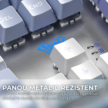 Tastatura Mecanica Gaming 104 Taste Timebox, Switch Albastru, Violet
