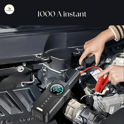 Starter/Compresor Auto Portabil APF® 150PSI, Baterie 6000mAh, Afișaj Digital LED, Lumini SOS, Fără Fir, USB-C