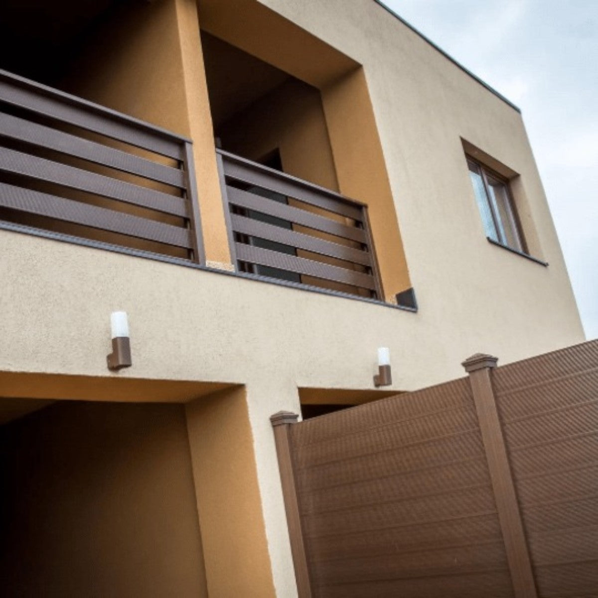 Placa de gard 3D, din compozit de lemn si plastic WPC, Naimeed D6472, 180x15,5x2.4cm, Visiniu