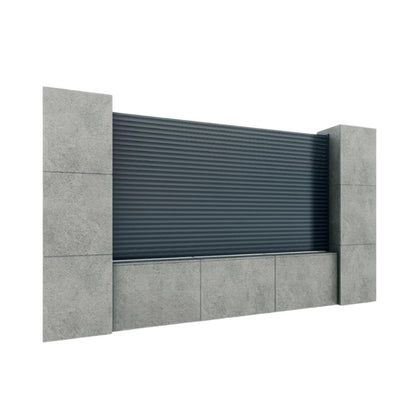 Placa de gard 3D, din compozit de lemn si plastic WPC, Naimeed D6474, 180x15,5x2.4cm, Gri