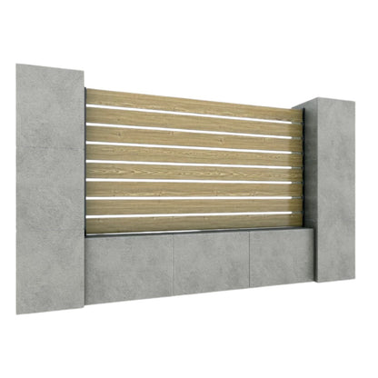 Placa de gard 3D, din compozit de lemn si plastic WPC, Naimeed D6473, 180x15,5x2.4cm, Crem