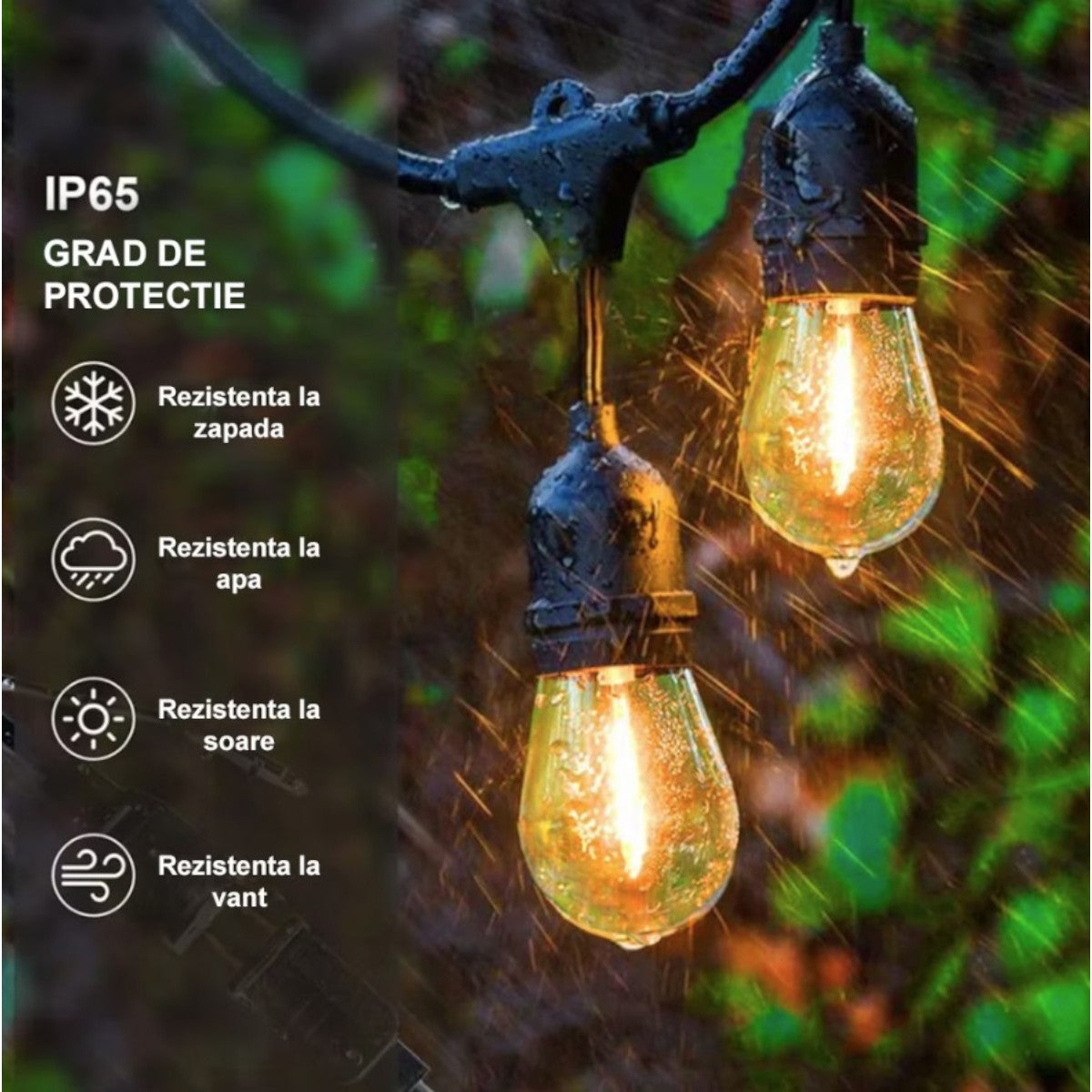 Ghirlanda luminoasa, decorativa, interconectabila, Naimeed D6127, 5m, 10 Becuri LED, Lumina Alb Rece