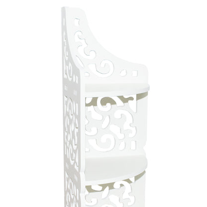 Etajera de colt cu 3 rafturi, Naimeed D127 PVC, culoare Alb, 59.5 x 17 cm