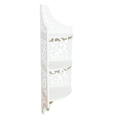 Etajera de colt cu 3 rafturi, Naimeed D127 PVC, culoare Alb, 59.5 x 17 cm
