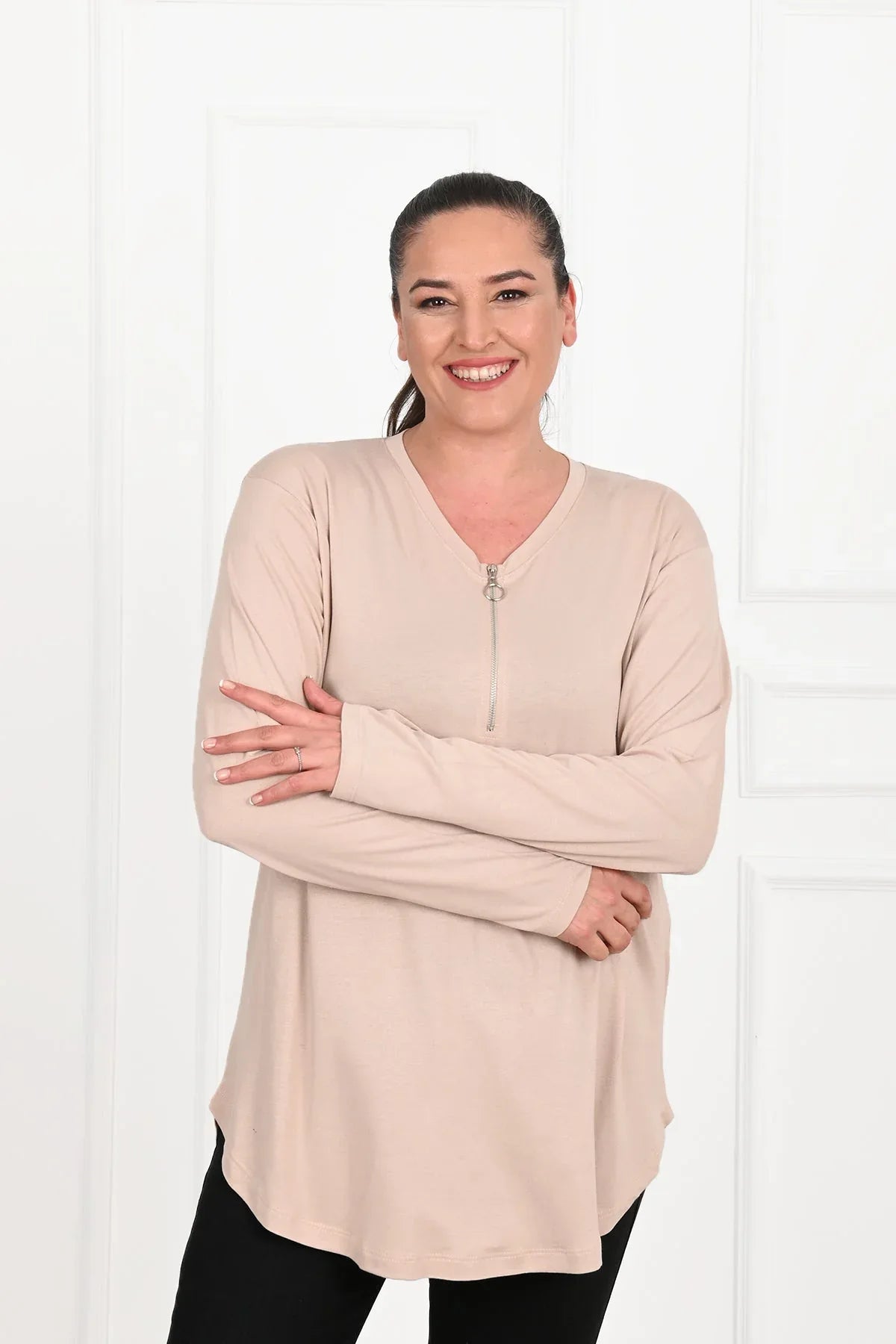Bluza dama marimi mari cu fermoar 1387-23
