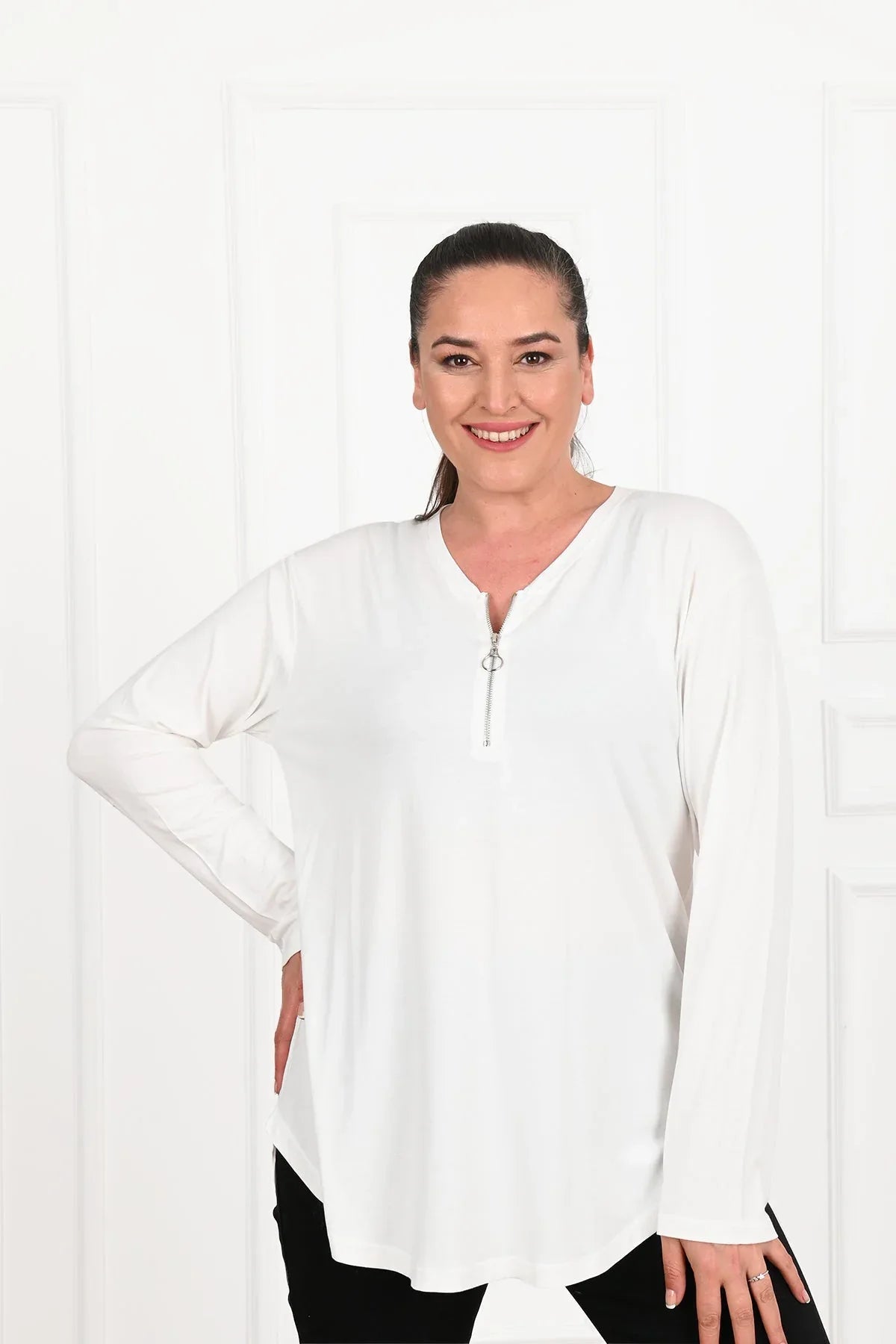 Bluza dama marimi mari cu fermoar 1387-23