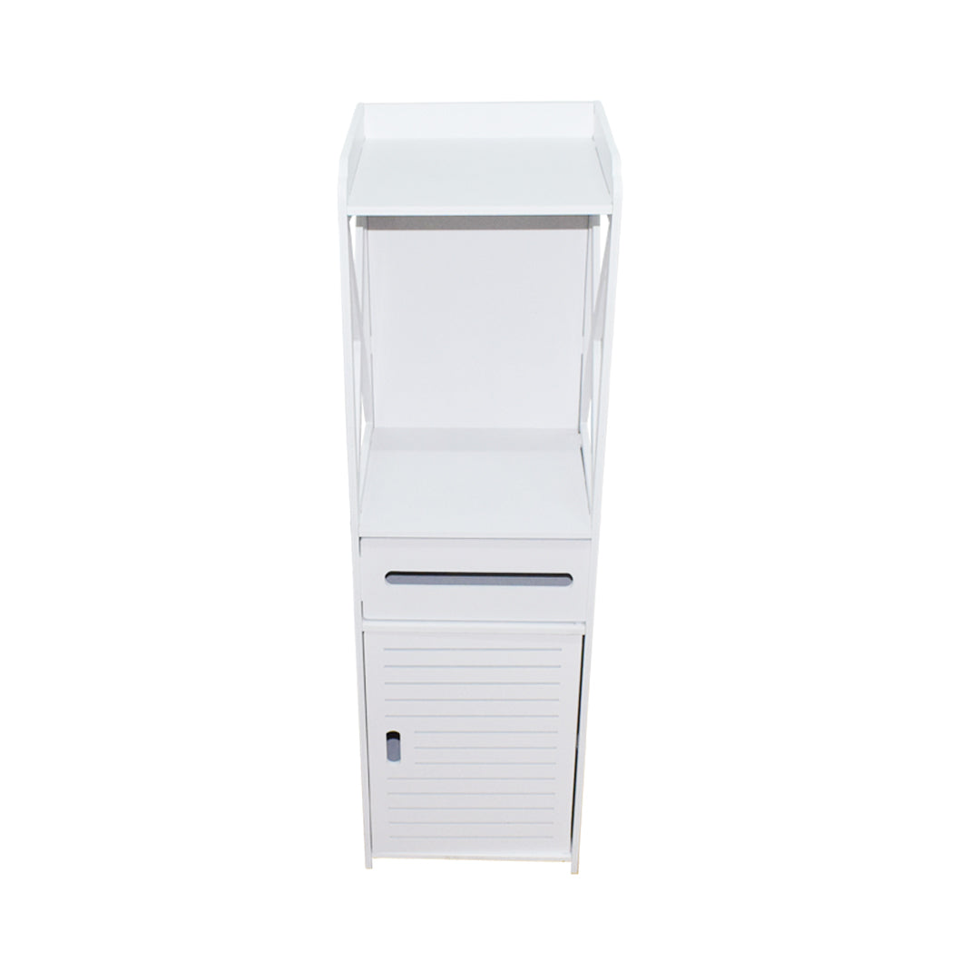 Dulapior cu 2 rafturi, compartiment pentru hartie si usa, Naimeed D139 PVC, culoare Alb, 100 x 30 x 30 cm