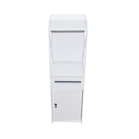 Dulapior cu 2 rafturi, compartiment pentru hartie si usa, Naimeed D139 PVC, culoare Alb, 100 x 30 x 30 cm