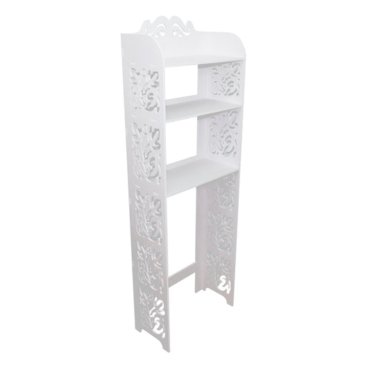 Etajera pentru baie cu 3 rafturi, Naimeed D141 PVC, culoare Alb, 150 x 50 x 24 cm