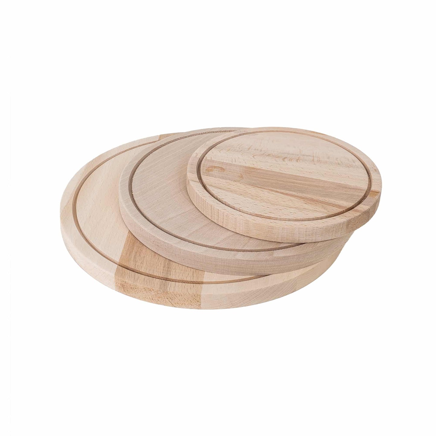 Set 3 bucati tocator rotund din lemn de fag / 1414