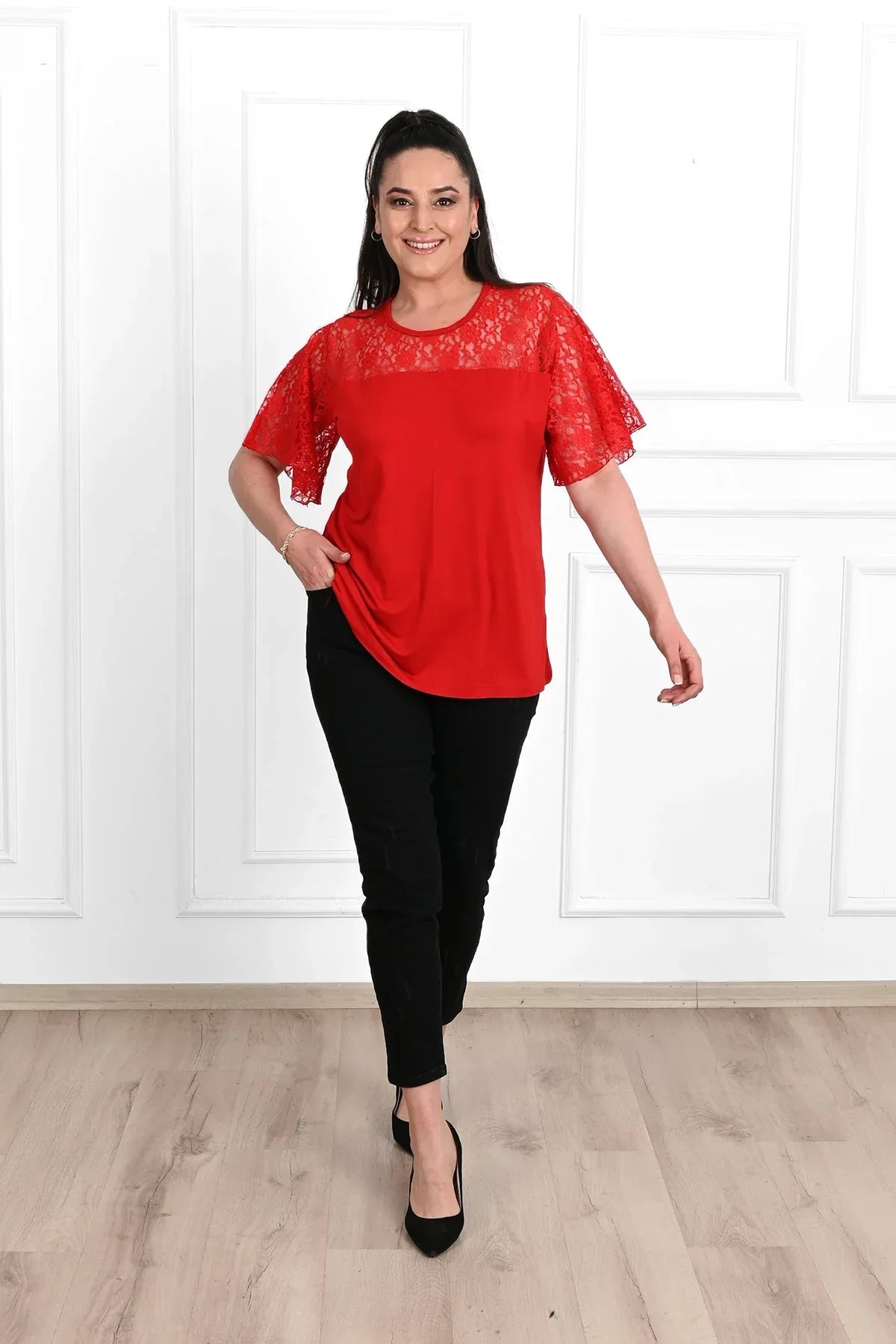 Tricou dama marimi mari cu dantela 1428-23