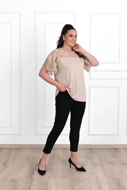 Tricou dama marimi mari cu dantela 1428-23