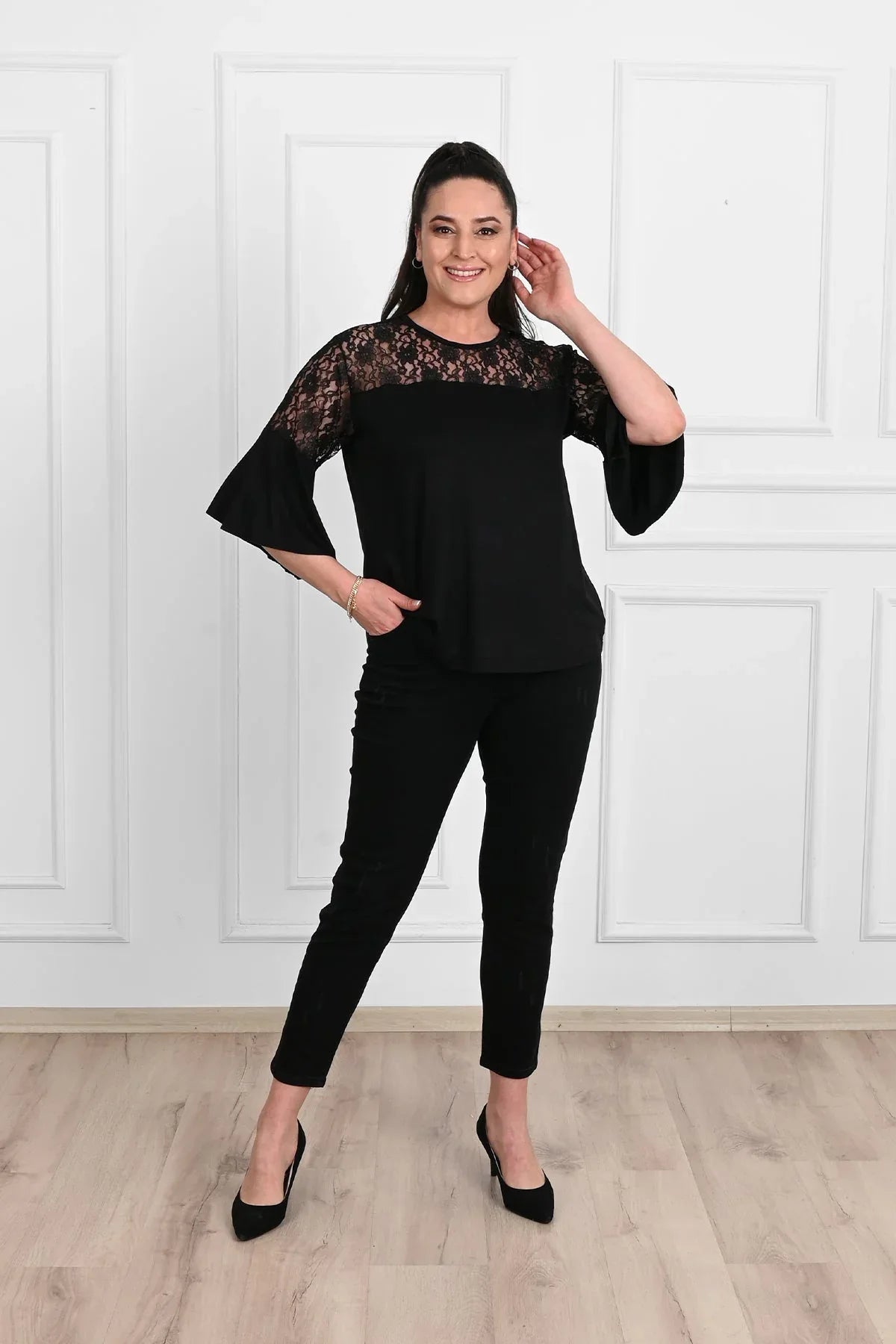 Bluza dama marimi mari dantela 1449-23