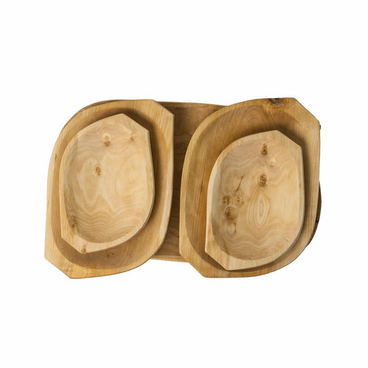 Set 5 platouri din lemn pentru servire, 37x23x2.5cm / 1464