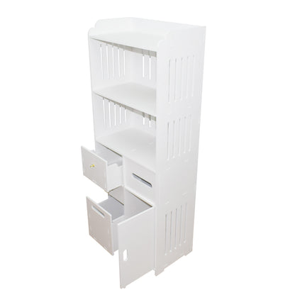Dulapior cu sertar, compartiment pentru hartie si usa, Naimeed D156 PVC, culoare Alb, 120 x 48 x 27.5 cm