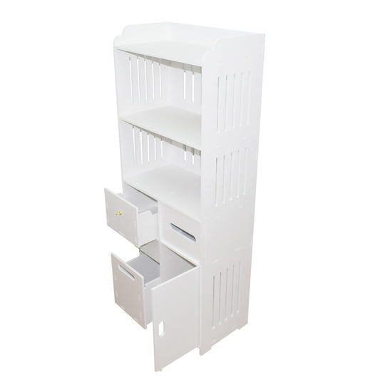 Dulapior cu sertar, compartiment pentru hartie si usa, Naimeed D156 PVC, culoare Alb, 120 x 48 x 27.5 cm