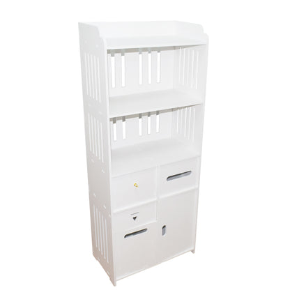 Dulapior cu sertar, compartiment pentru hartie si usa, Naimeed D156 PVC, culoare Alb, 120 x 48 x 27.5 cm