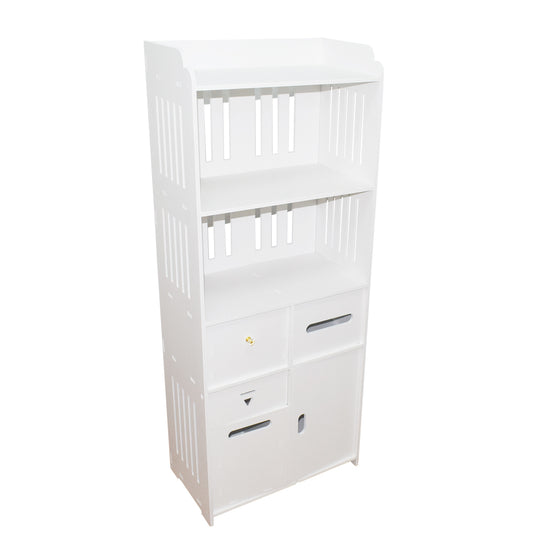 Dulapior cu sertar, compartiment pentru hartie si usa, Naimeed D156 PVC, culoare Alb, 120 x 48 x 27.5 cm