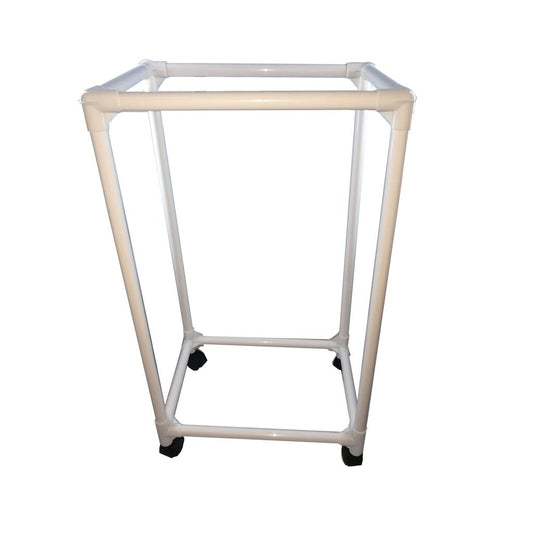 Cos pentru rufe din plastic cu roti, capacitate 60L, Naimeed D2402, culoare Alb, 70x40x30 cm