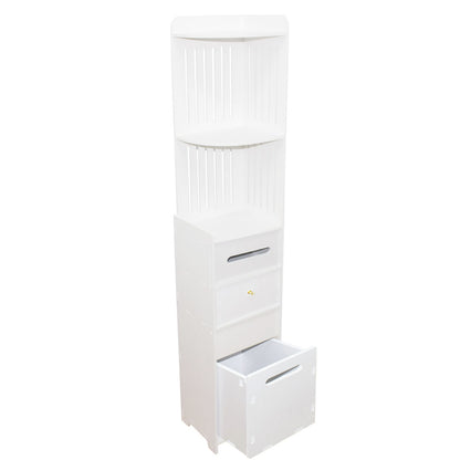 Dulapior cu sertar, compartiment pentru hartie si usa, Naimeed D161 PVC. culoare Alb, 150 x 30 x 24 cm