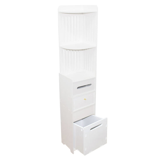 Dulapior cu sertar, compartiment pentru hartie si usa, Naimeed D161 PVC. culoare Alb, 150 x 30 x 24 cm