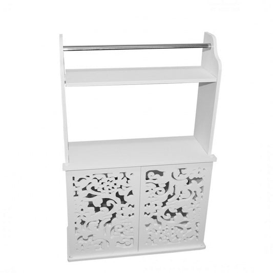 Dulapior cu 2 usi si raft, Naimeed D165 PVC, culoare Alb, 59.5 x 39 x 12.5 cm